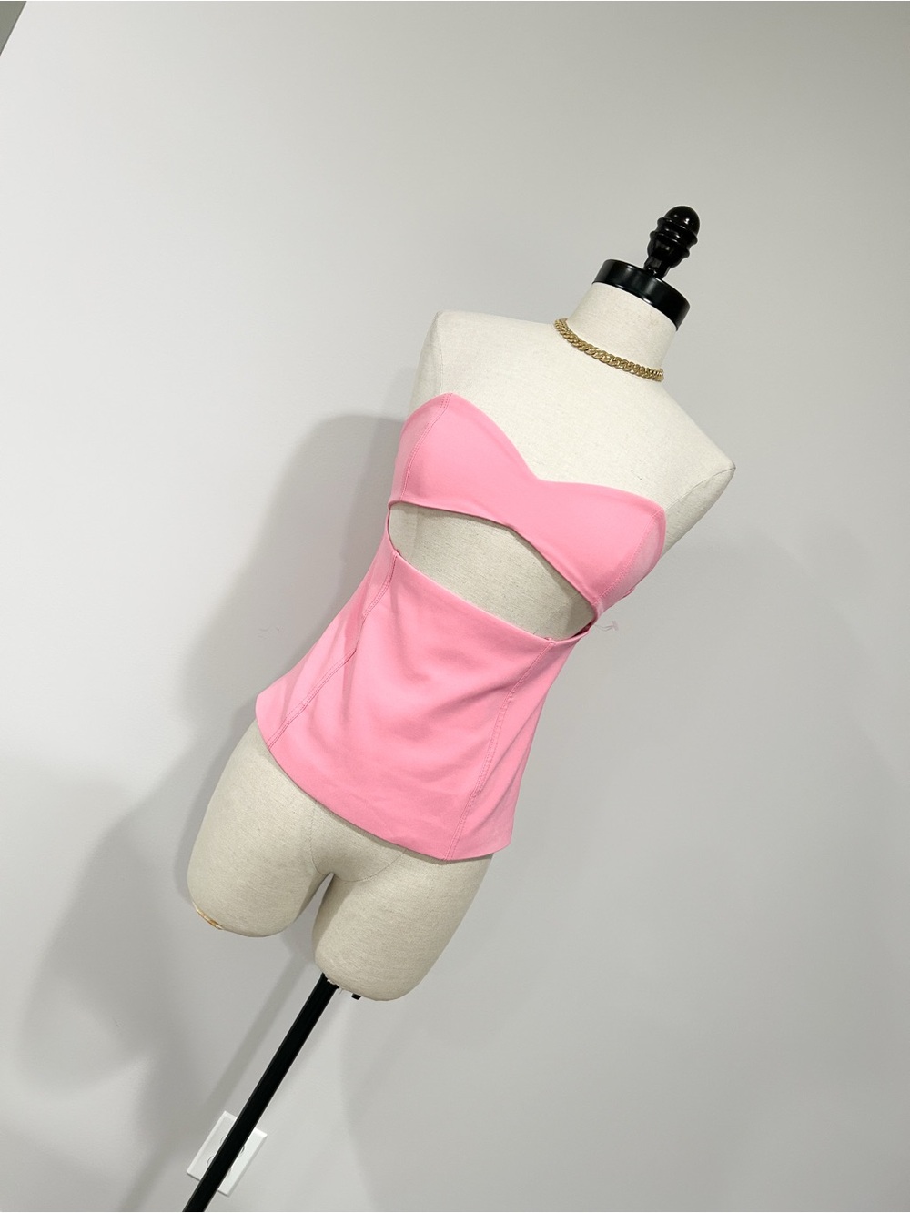 Zara Pink Strapless Cutout Bustier Top